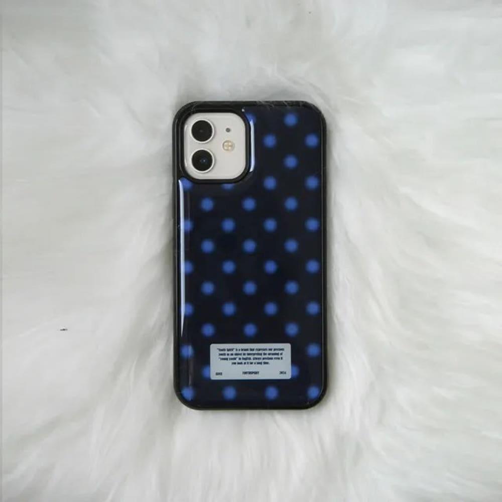 [ 아이폰16 맥세이프] snow dot 땡땡이 도트 케이스 딥블루