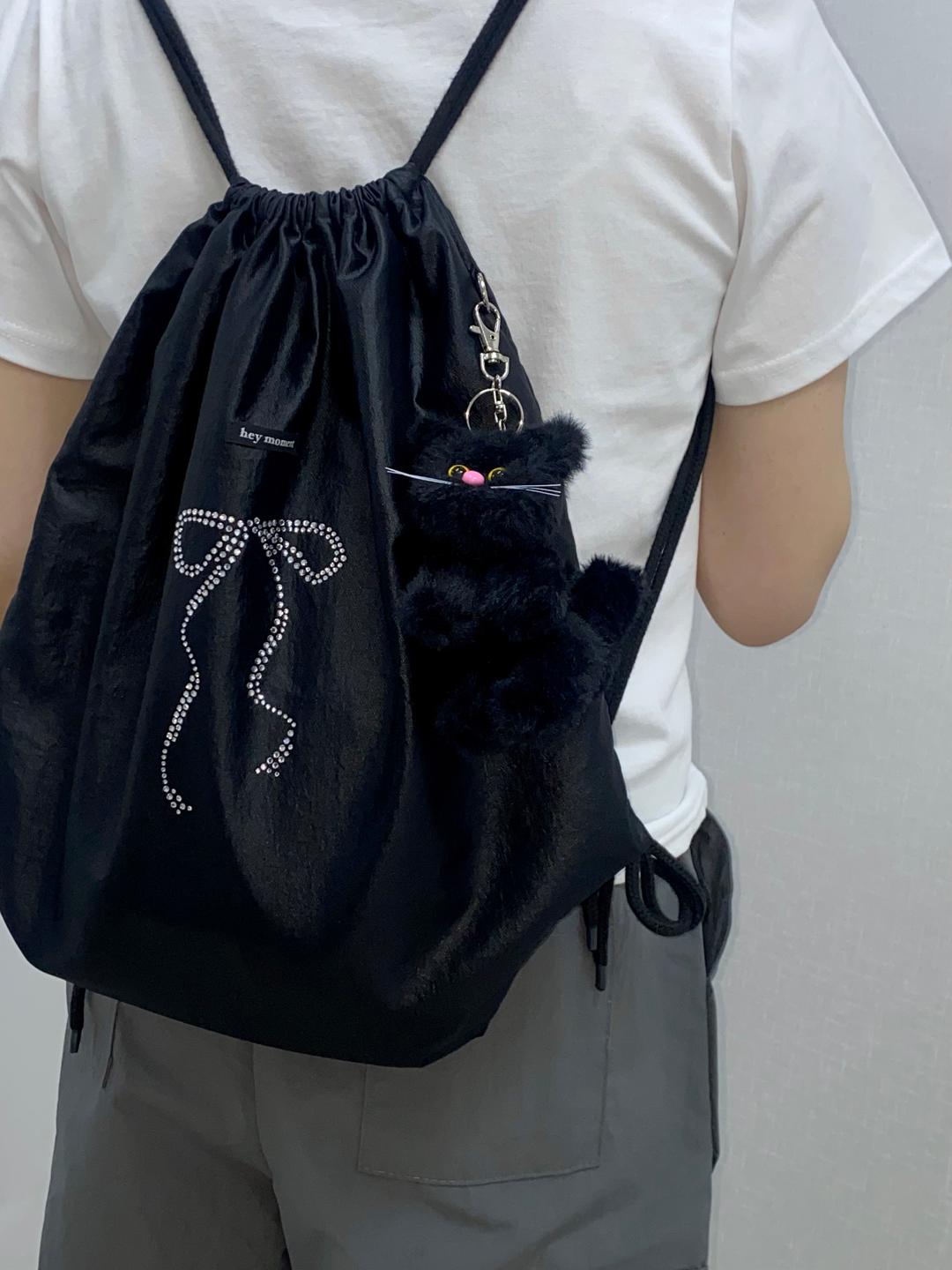ribbon backpack (black)