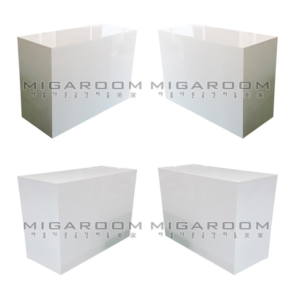 [미가룸] 1200mm 화이트 박스형 1단 식당 의류매장 무인점포 네일샵 미용실 카운터 계산대