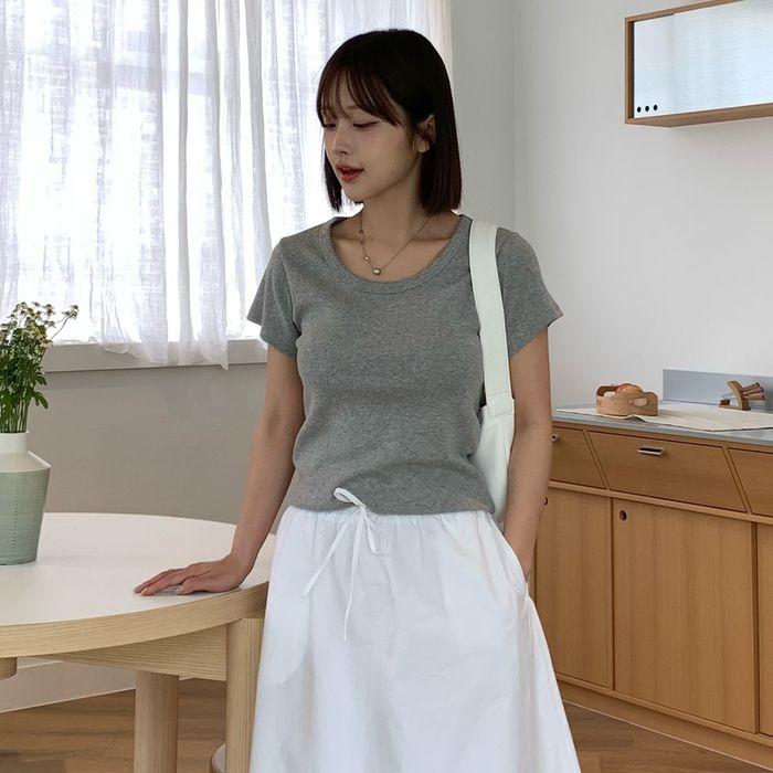 [5/23 예약발송] Pincoat Scoop Neck Tee (4Color)