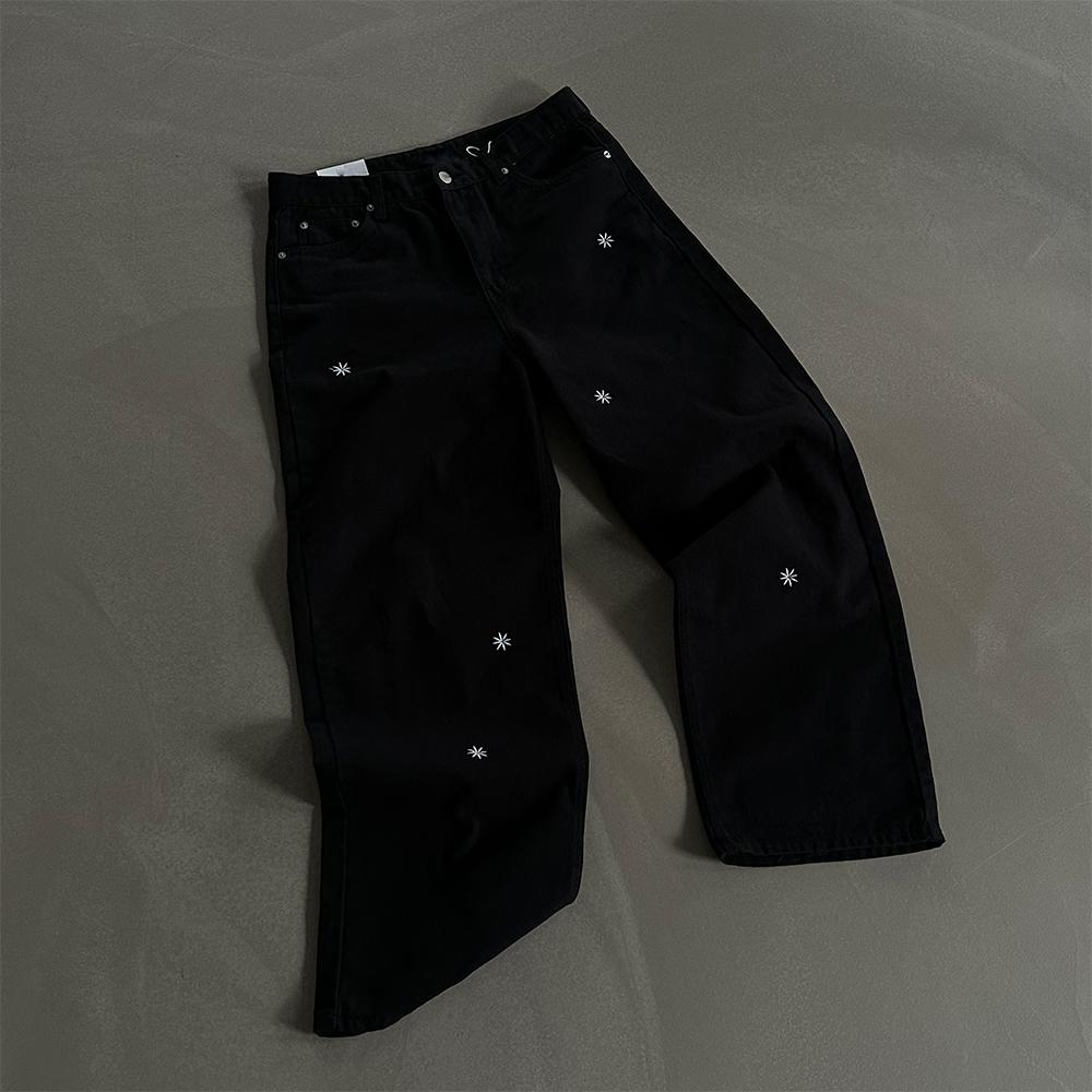 [블랙 M,L 당일출고] Minimal patch semi wide pants(2color)