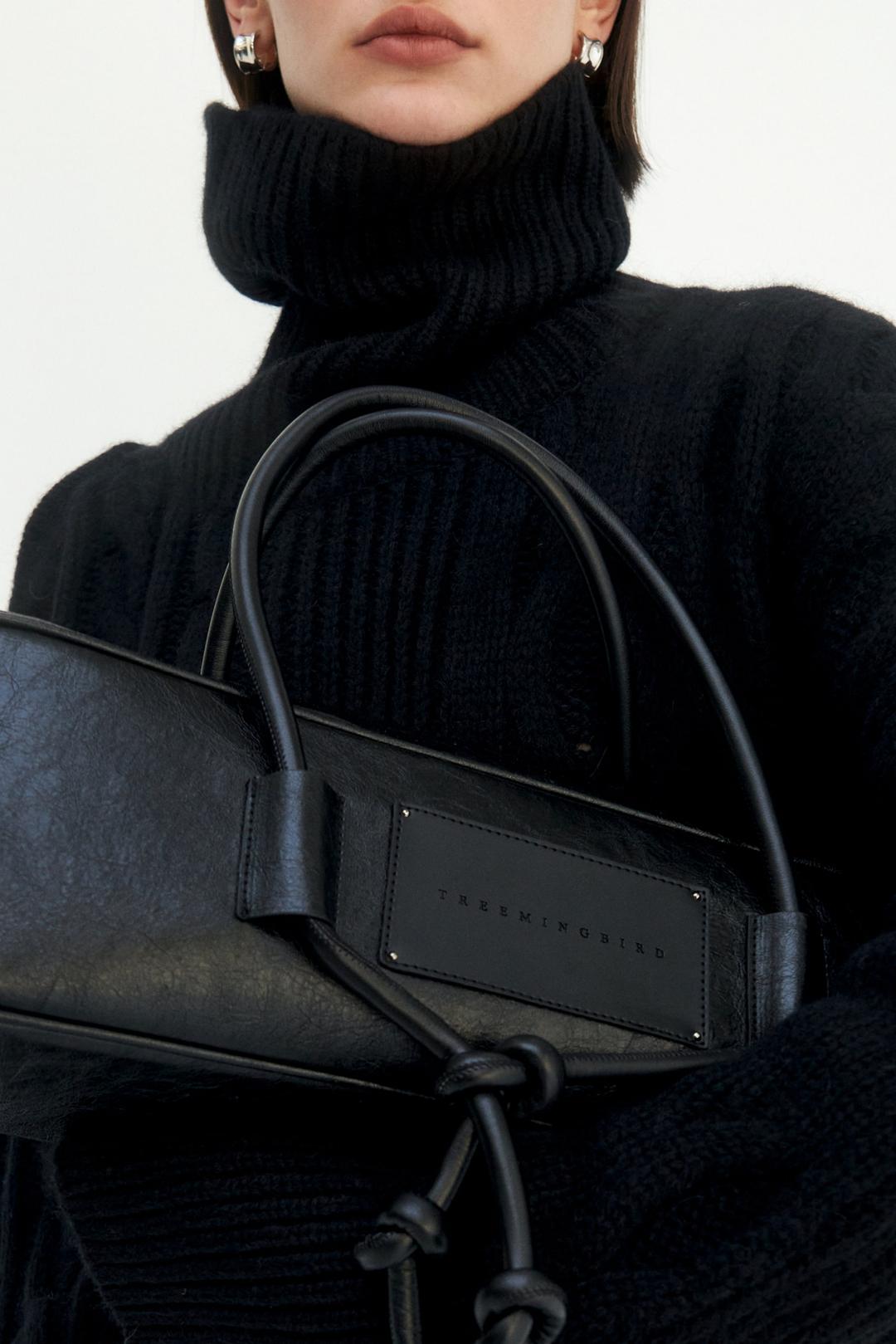 Square String Shoulder Bag [ Black ]