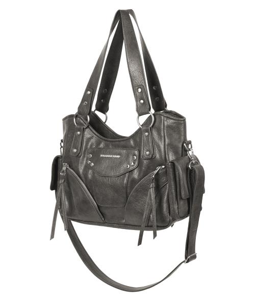 Studded Leather Shoulder Bag (Silver)