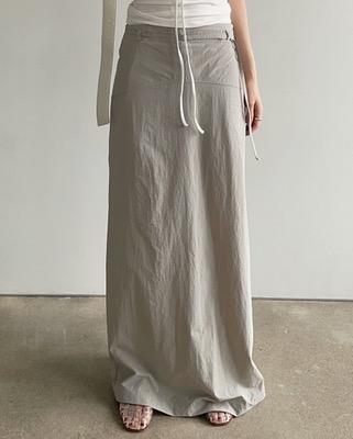 menty nylon long skirt (3color)