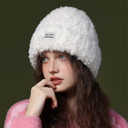 쇼미코리아 남녀공용 방한 겨울 스키장 캠핑 토끼 모피 모자 비니