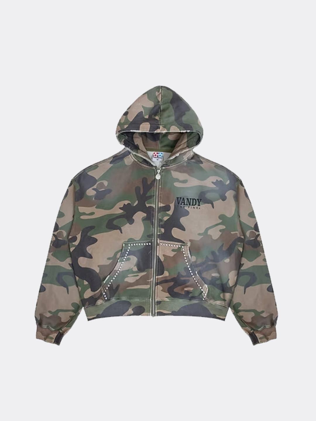 반디더핑크 CAMO STUDDED ZIP UP-CAMO