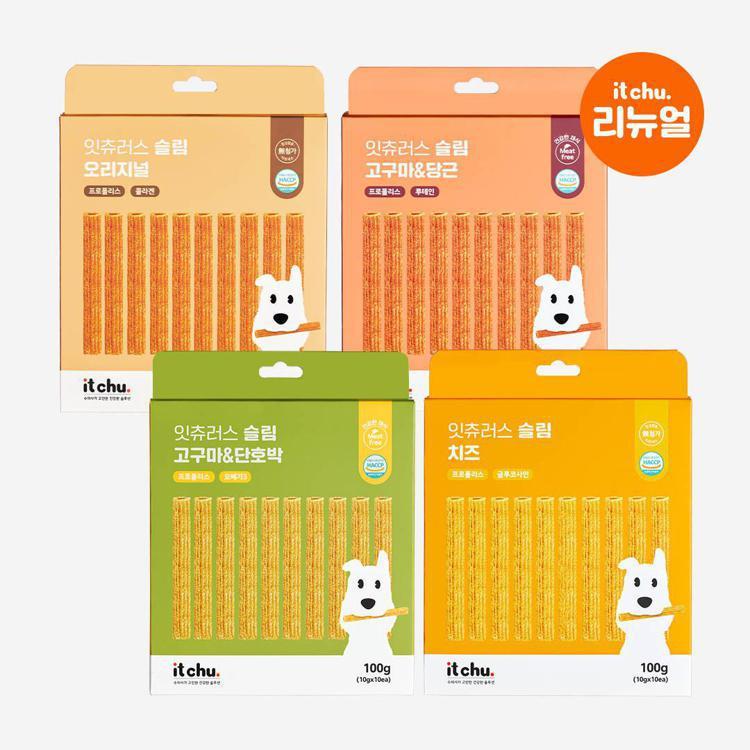 [첫구매EVENT] 잇츄 잇츄러스 슬림 4종세트 (오리지널/치즈/고구마&단호박/고구마&당근) - 핏펫몰