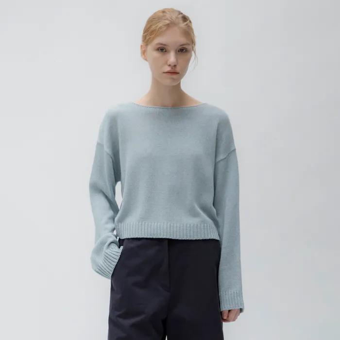 Linen boat neck knit (mint)