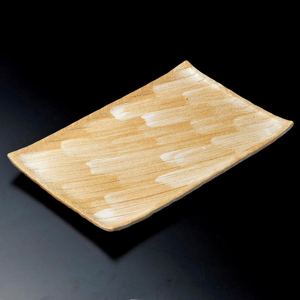 18609-659 / 시노유(수제) 13호 장각접시 / 42×28×3.5㎝ /  일본그릇