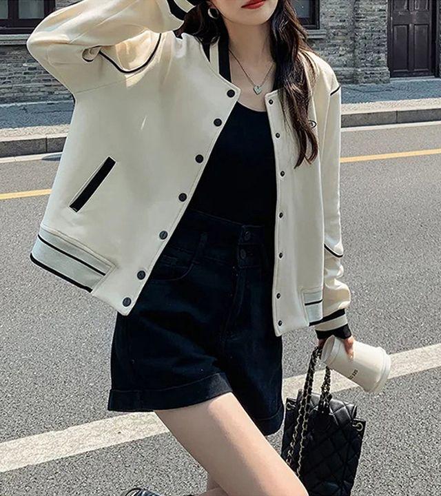 배색 바시티 스타디움 야구 점퍼 자켓