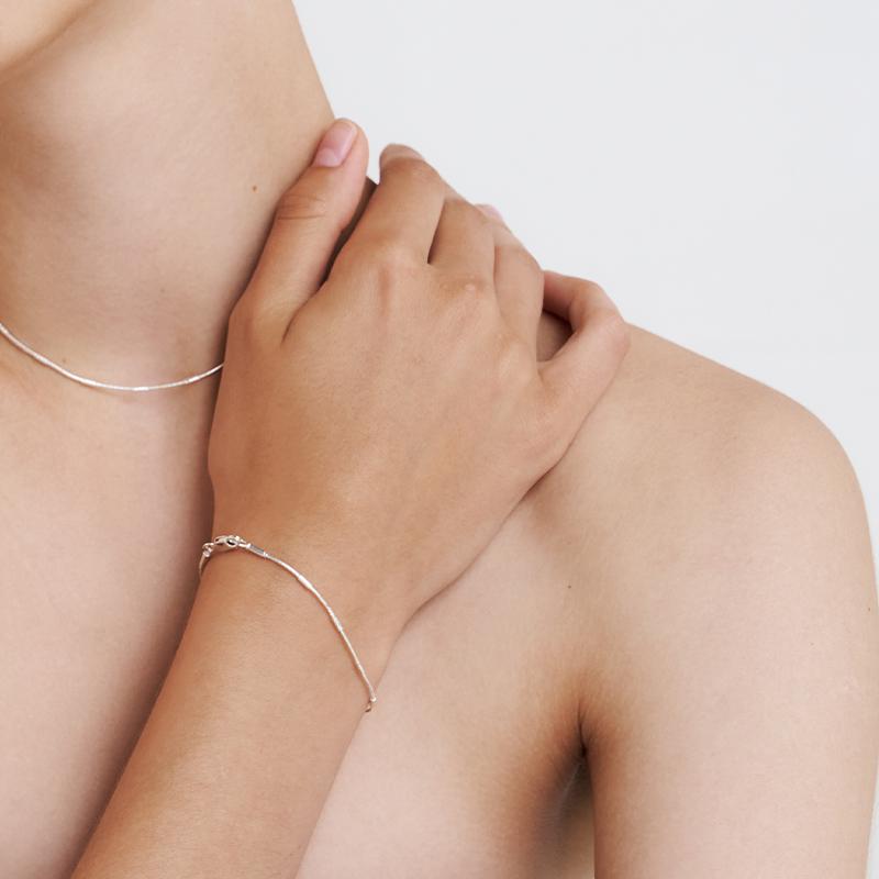 SIMPLE PIPE SNAKE CHAIN B (Silver)