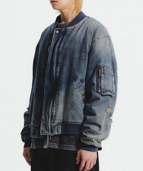 DENIM MA-1 JACKET (MIDDLE BLUE)