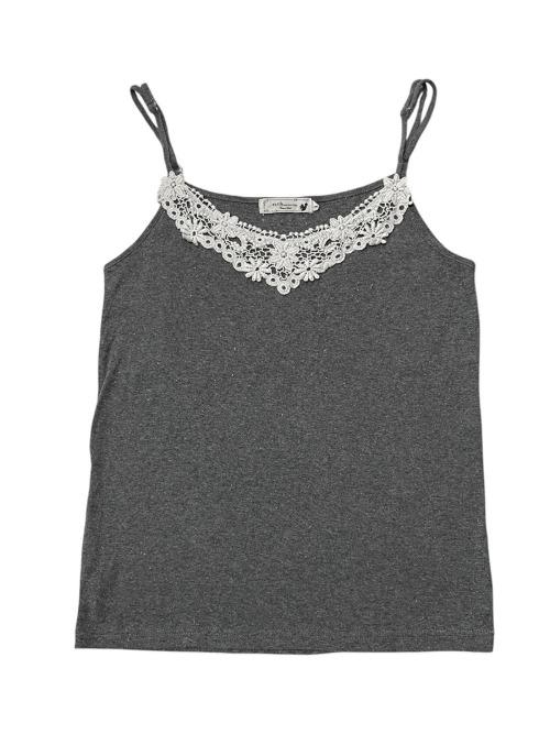 gray glitter cotton top