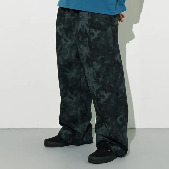 블랙 코튼 프린팅 팬츠(블루)