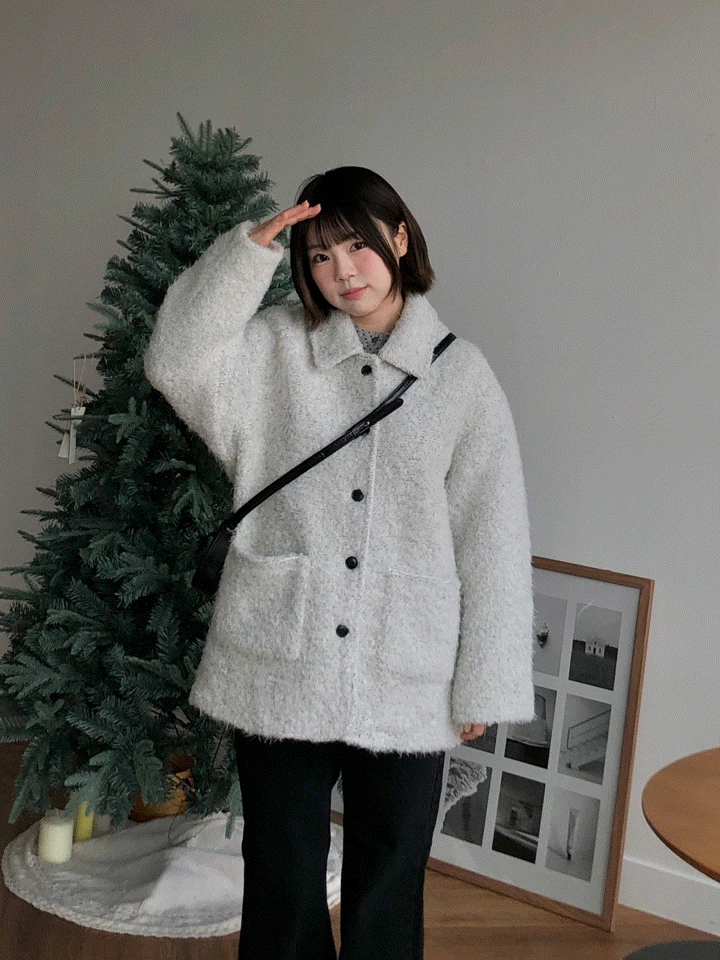 [강추!] 마농 오리털 누빔 부클 미들 코트 (2 color)