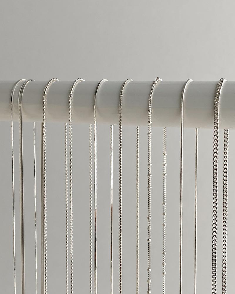 실버 925 목걸이 줄 기본 체인 레이어드 뱀줄 볼