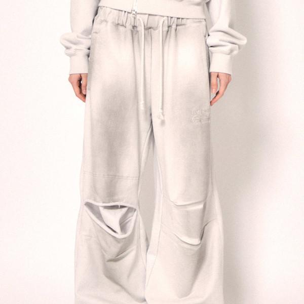 24 unbalanced dirty sweat pants icegray