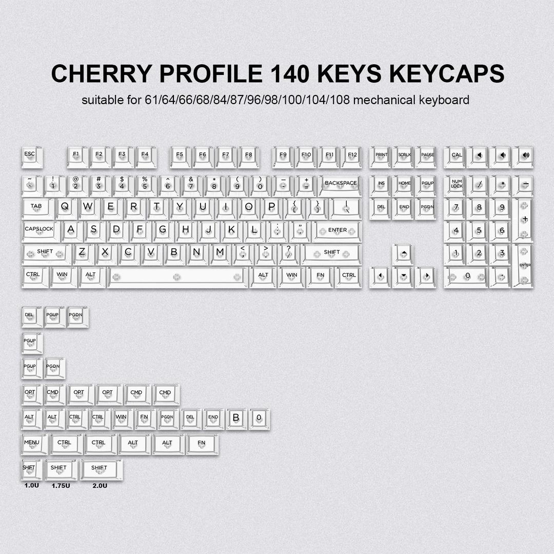 Womier Clear Translucent Cherry Profile Keycap Full Set (140-Key 2 Colors)