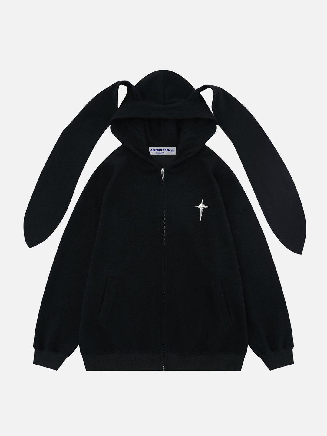 Aelfric Eden Rabbit Ears Solid Hoodie - Black / XS