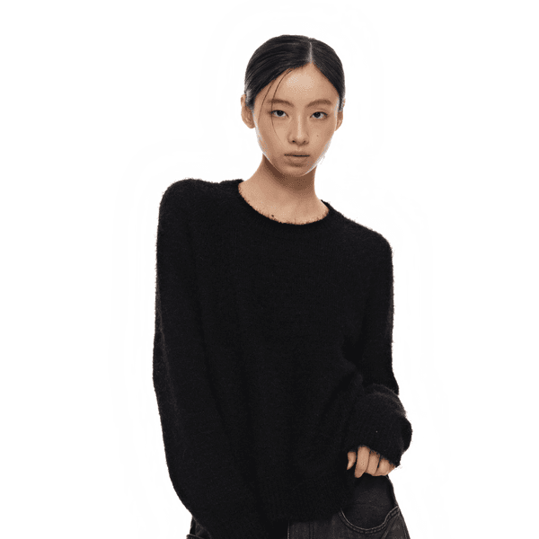 [4th Re-order] Canvas tag round knit _black