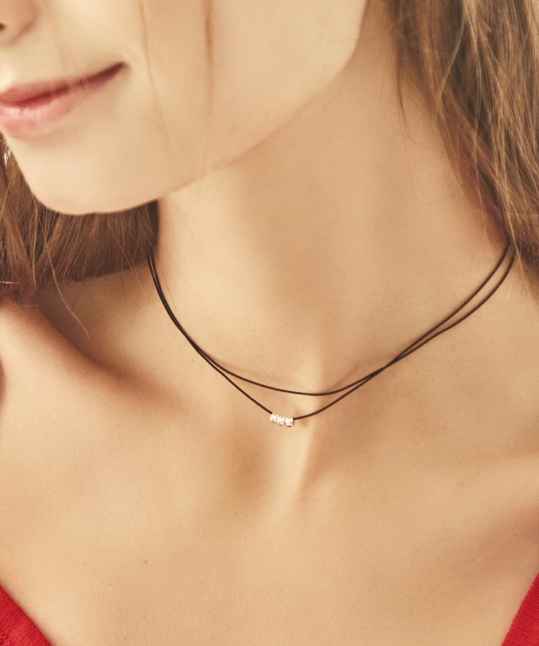 챠미 [김연아,수현 착용] silver triple choker-necklace
