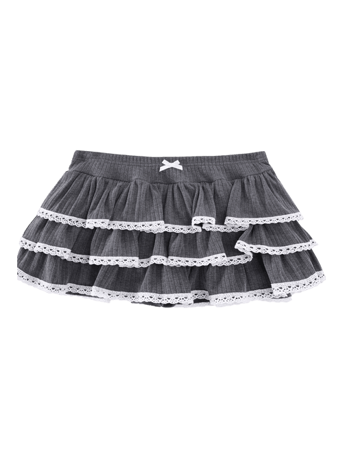 Ballerina Bliss Ruffle Mini Skirt (Grey)