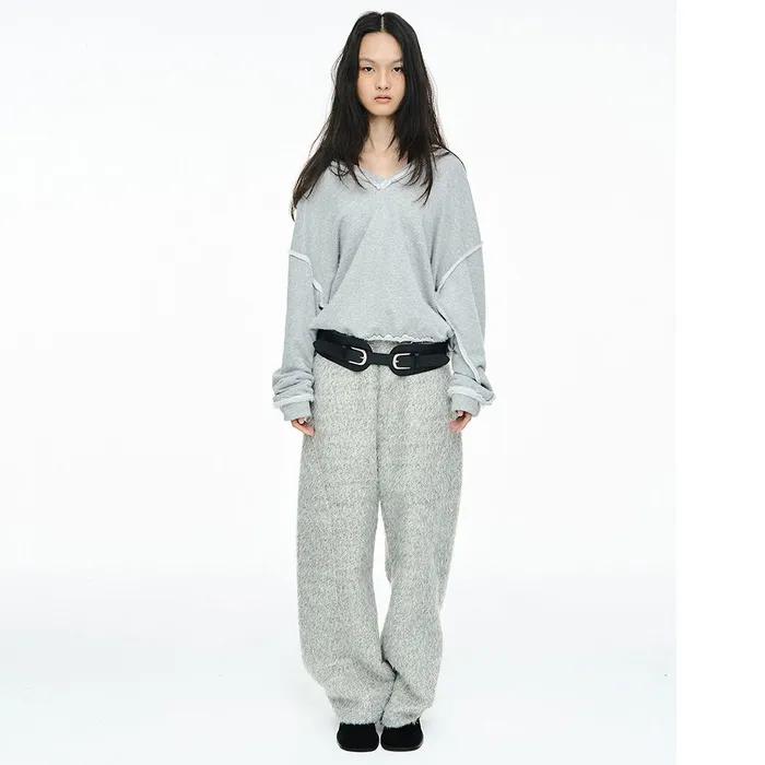 HAIRY WIDE PANTS / GRAY