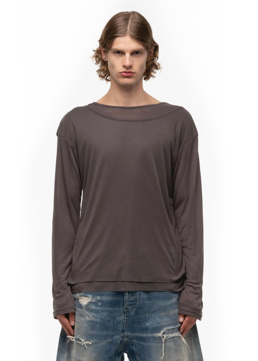 DOUBLE-LAYERED BURGUNDY LONGSLEEVE - 2