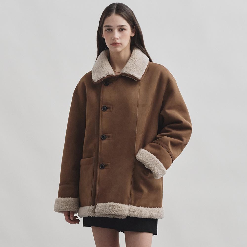 리버시블 스웨이드 무스탕 브라운 MDJK038BROWN