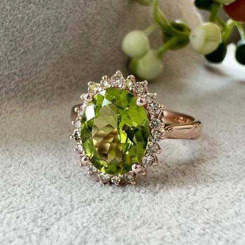 [페리R008] 천연 페리도트반지 (14K/LB)