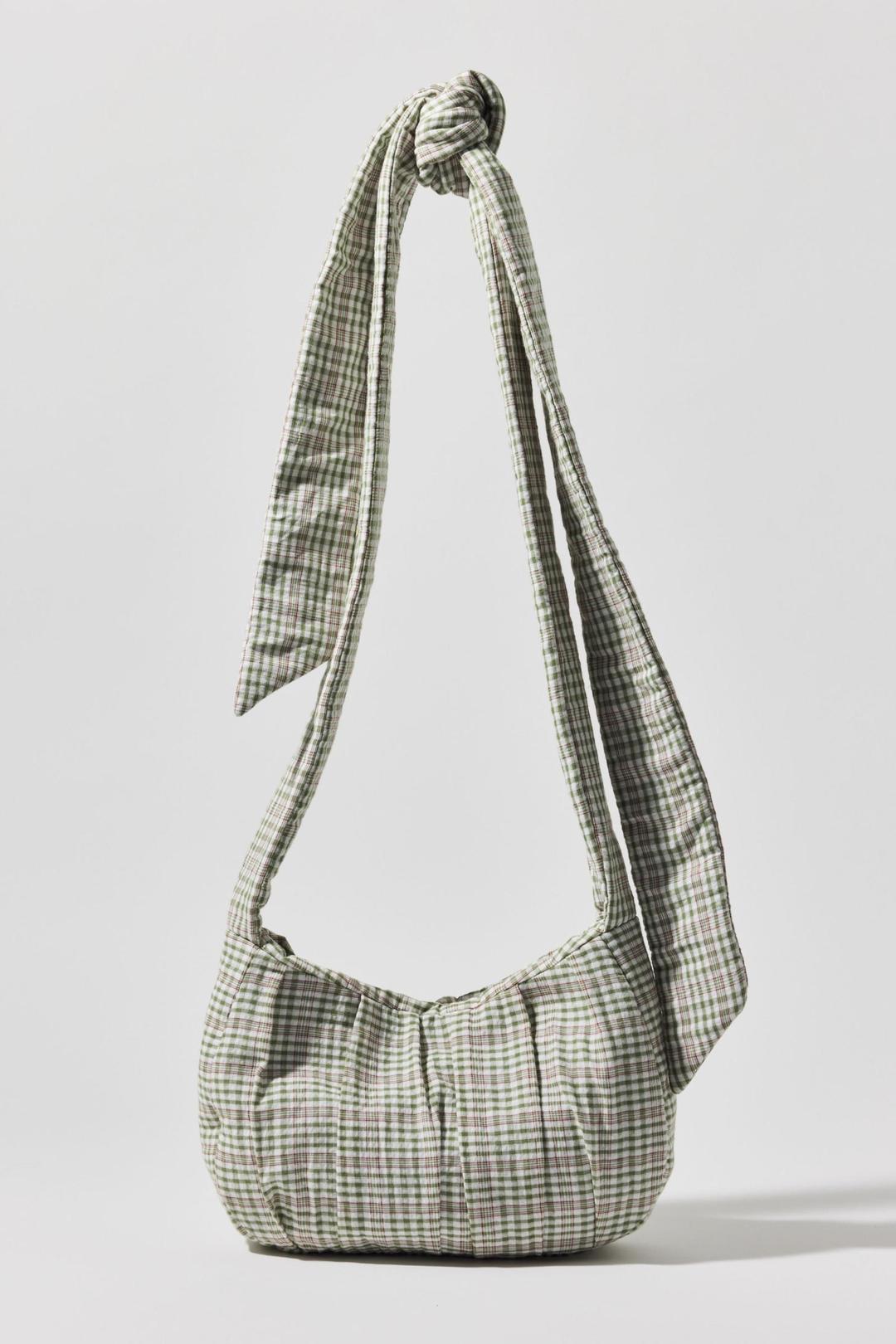 김치 블루 개더드 보우 호보 백