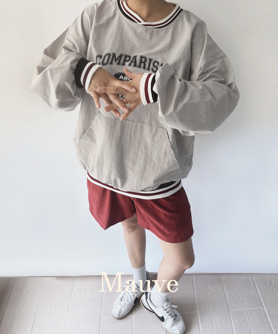 (3col/Unisex) 블록코어 오리지날 오버핏 나일론 맨투맨 데일리 남녀공용 커플티 가을코디