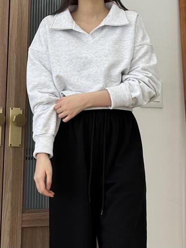 브이넥 카라 맨투맨