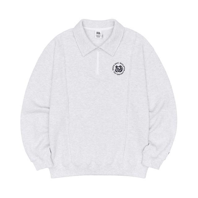 Monogram Waffle Sweatshirt White Melange