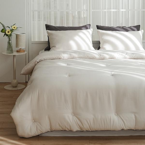 모달 100% 부드러운 텐셀 멜로우 항균 옥수수텐셀솜 사계절 차렵이불 - 코코넛밀크