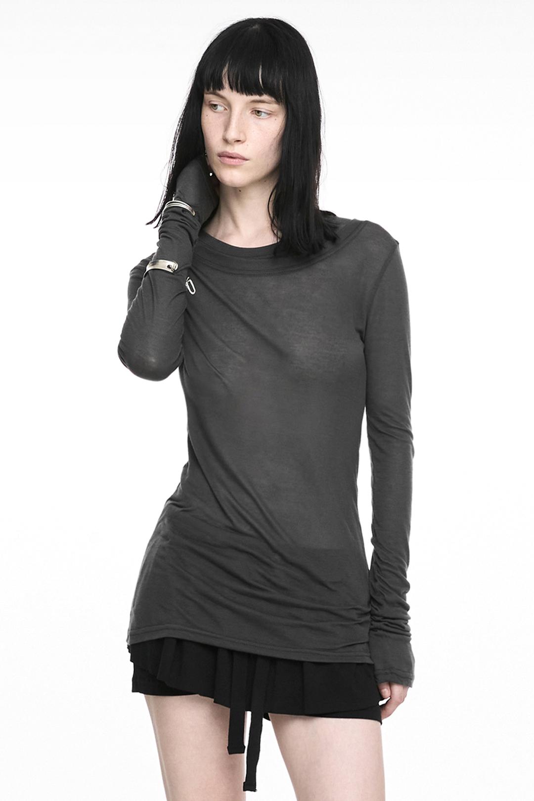 LAYERED BASIC LONG SLEEVE CHARCOAL