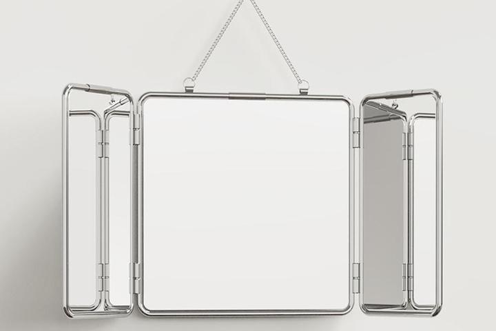 [해외] 북유럽 인테리어 3면 거울 벽걸이 삼단 욕실 화장대