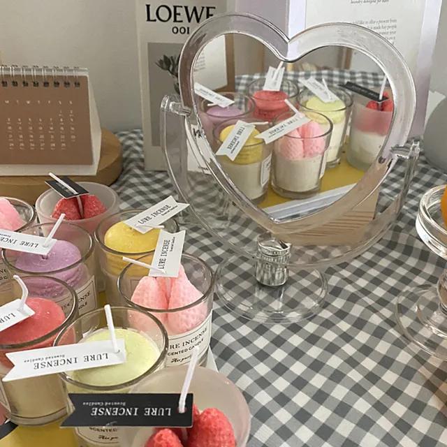 아크릴 하트 투명 탁상 거울 2color