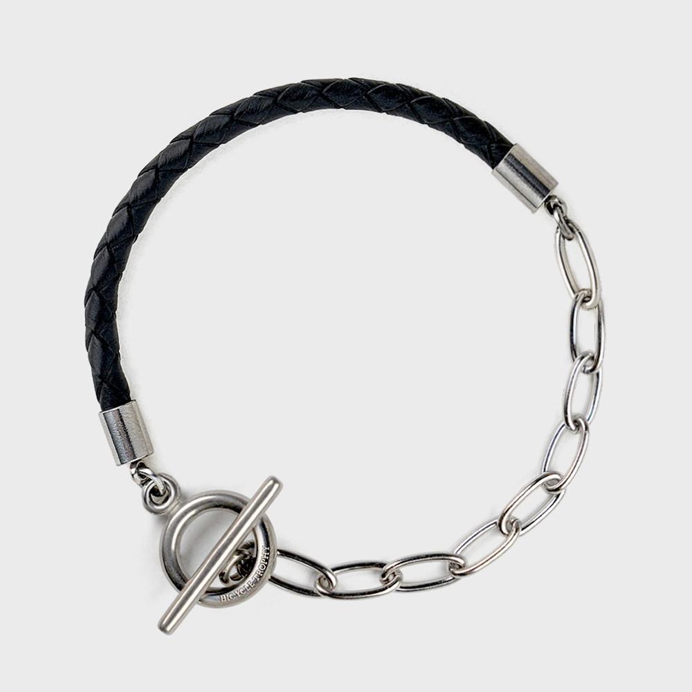 S.S 체인팔찌 33 (2 type / 4mm 천연가죽)