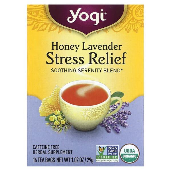 Yogi Tea, 스트레스 릴리프, 허니 라벤더, 카페인 무함유, 티백 16개, 29g(1.02oz)