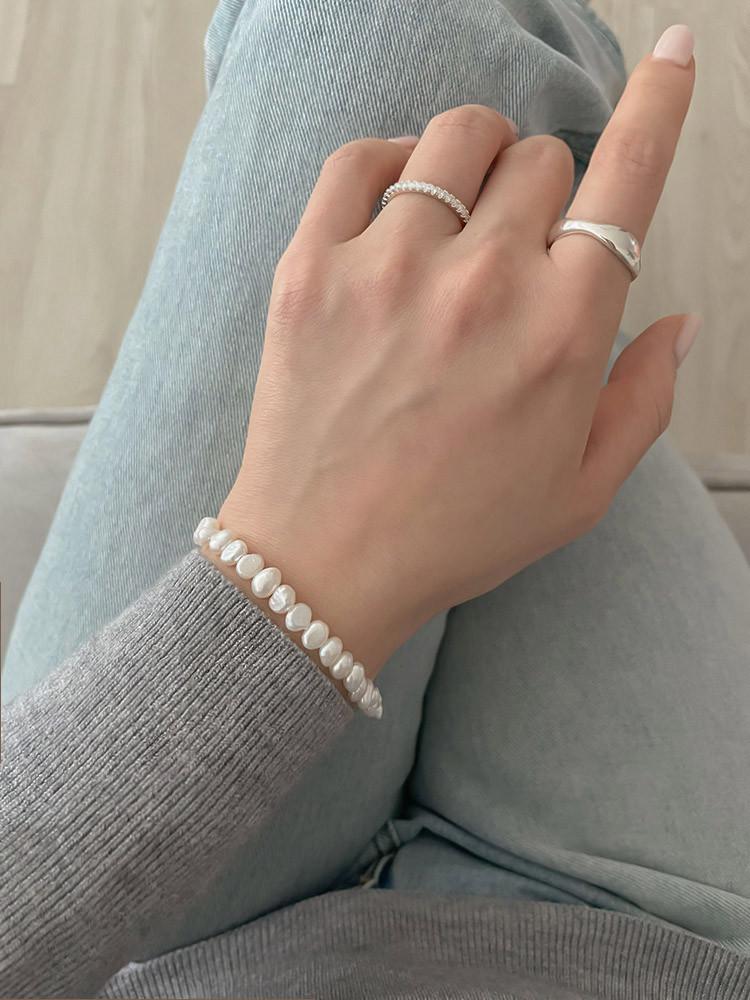 Selflove Made, 92.5 실버 러프 담수진주 팔찌, 목걸이 SET