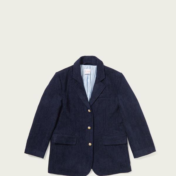 soft herringbone jacket-navy
