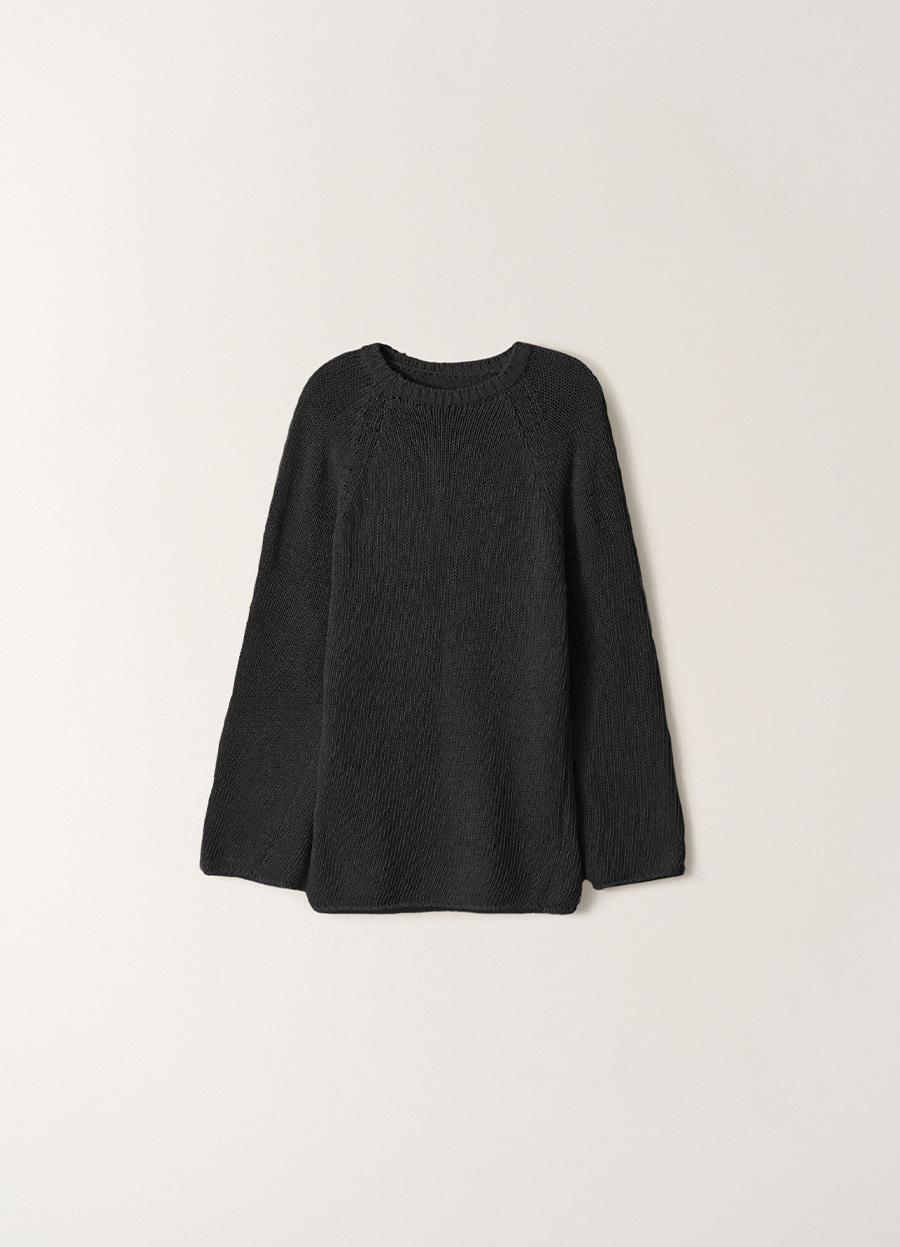 Paper loose fit pullover (Black)