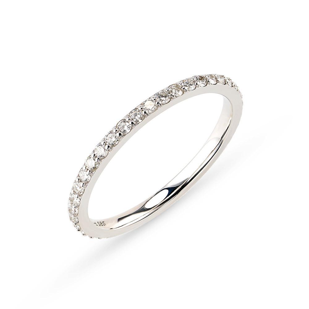 14k 18k 랩 다이아몬드 이터니티 밴드 반지(1.4mm) / 가드링 레이어드 이터너티링