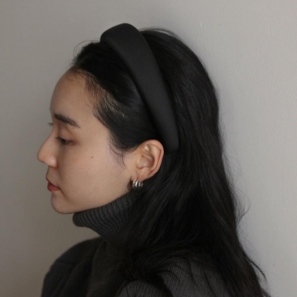 베이직 볼륨 벨벳 새틴 머리띠 헤어밴드