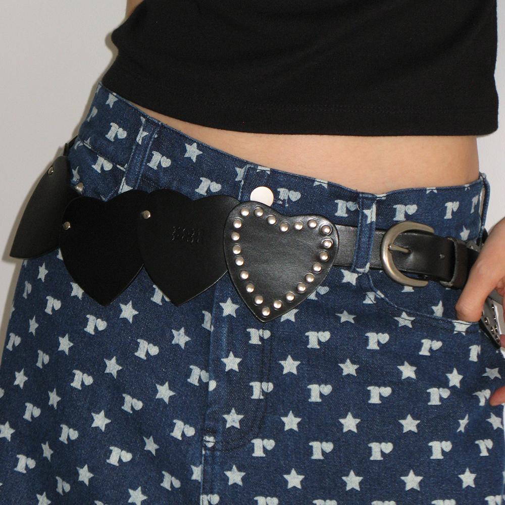 HEART STUD BELT BLACK
