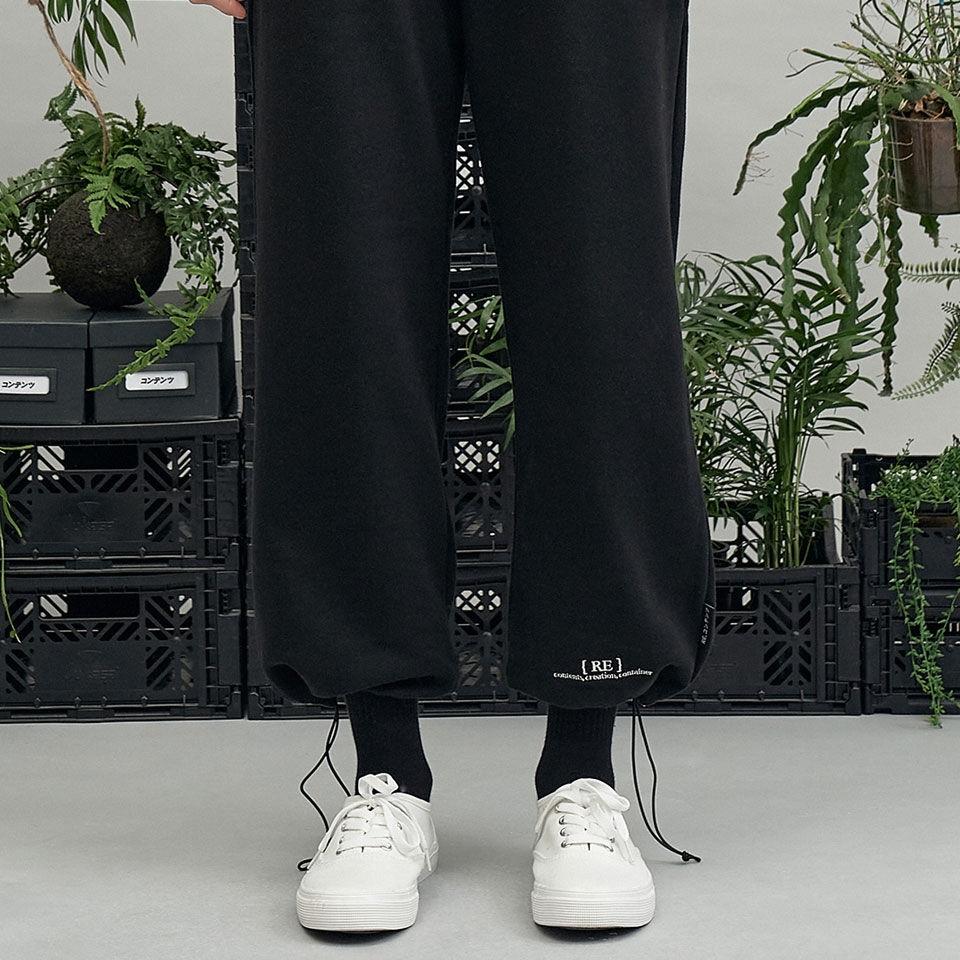 RE braces logo string pants (black)