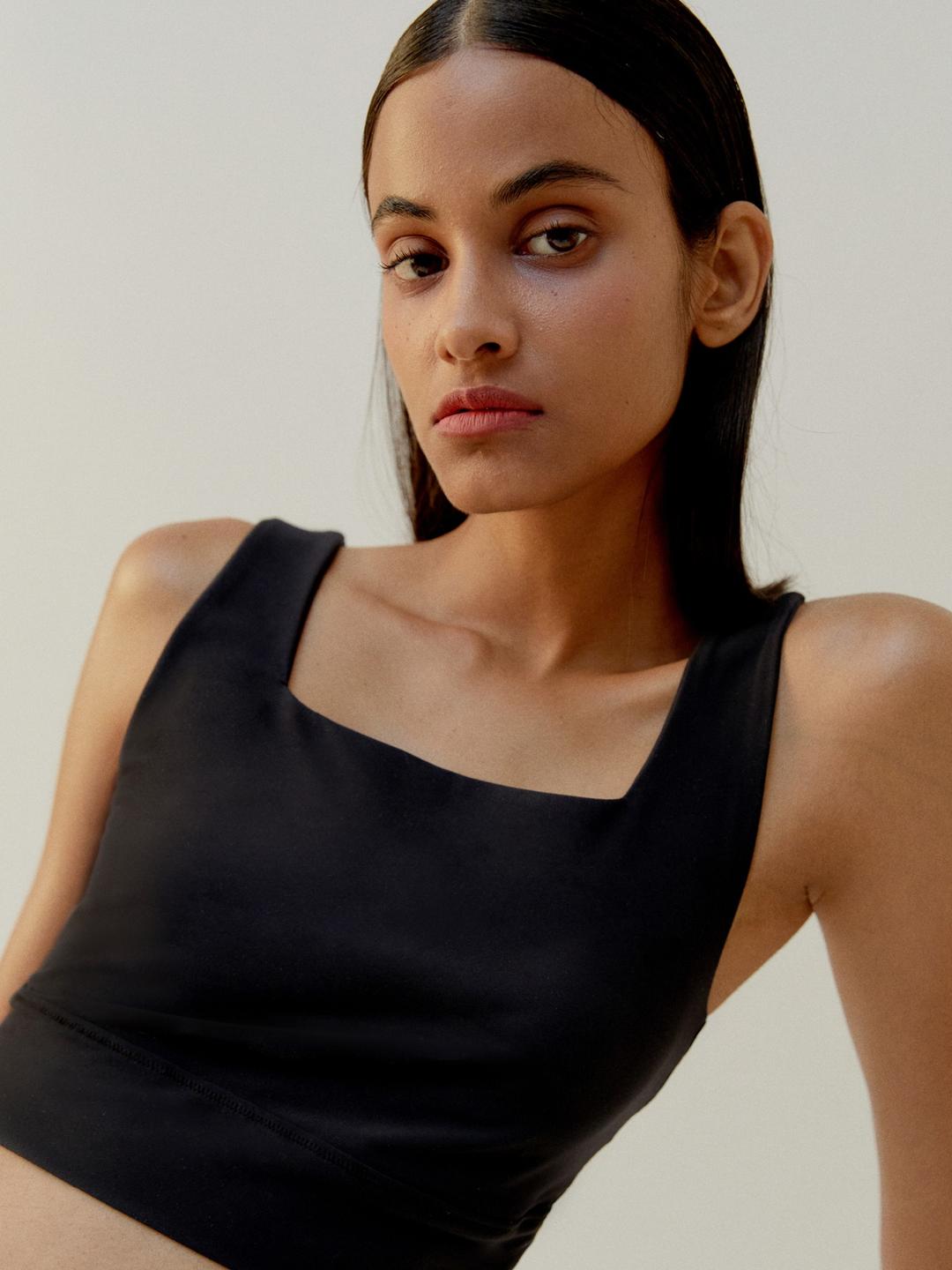 Square Neck Bra Top ∙ Black