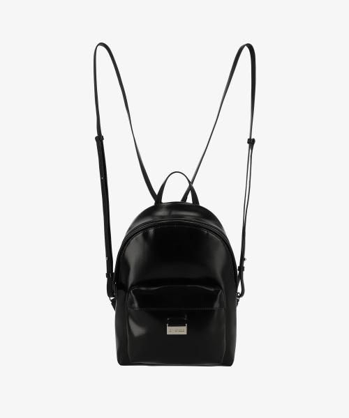 시티 사선 지퍼 미니 백팩_BLACK