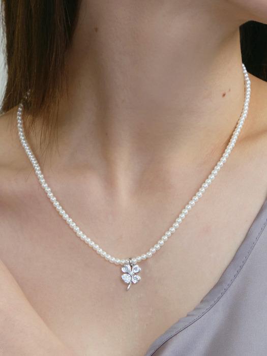 [Silver925] Bukoleon Clover Pearl Necklace
